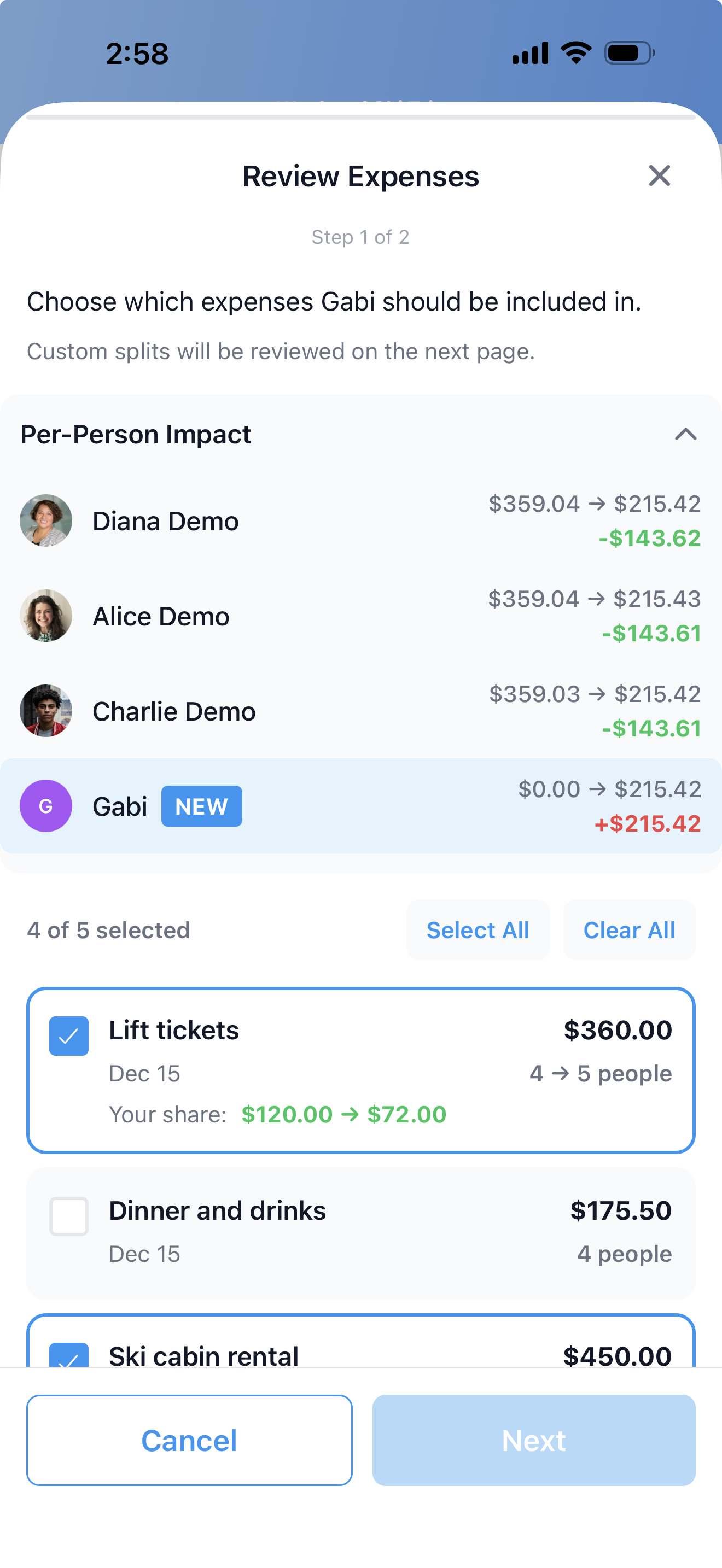 Re-split Feature UI