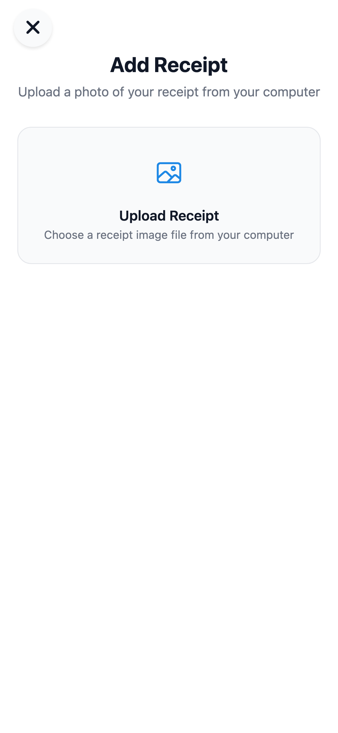Host phone: the receipt scanner, ready to capture a photo.