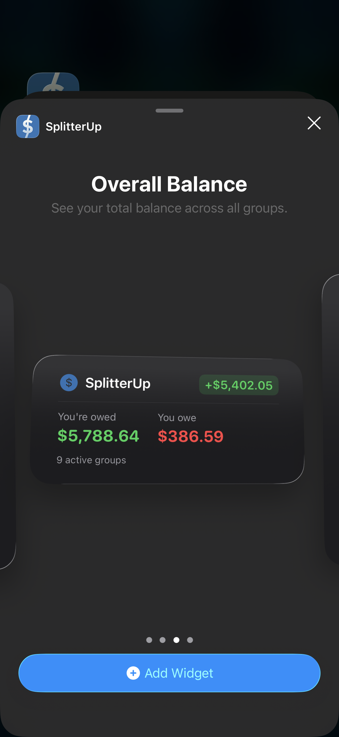 Overall Balance Widget - Medium Size